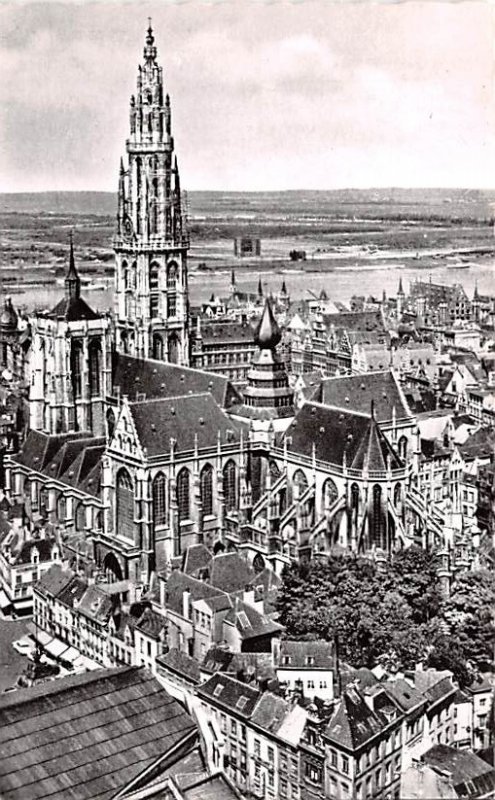 La Cathedrale et Panorama vers l'Escaut Anvers Belgium Unused 