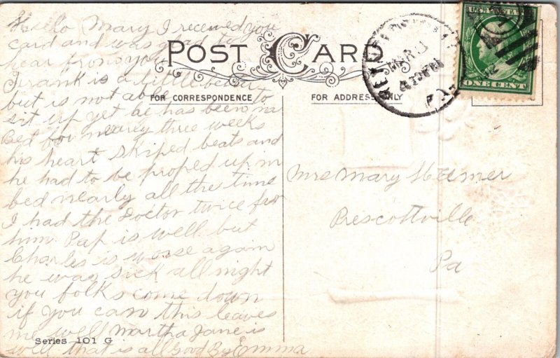 Birthday Greeting Blue Flowers Postcard