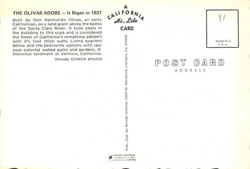 The Olivas Adobe, It Began In 1837 