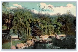 1914 Scene At Gordan Park Lake Boat Docking Tourist Cleveland Ohio OH  Postcard