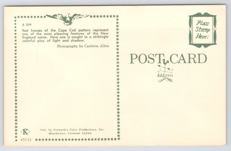 Cape Cod Massachusetts~Panorama of Red Houses~Vintage Postcard