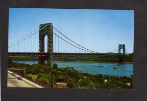 NY George Washington Bridge Hudson River NYC New York City Postcard