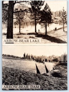 RPPC ARROWBEAR LAKE, CA ~ Advertising ARROW BEAR REALTY 1920s Folding Postcard