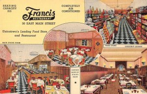 Uniontown Pennsylvania Francis Restaurant Vintage Postcard AA33854