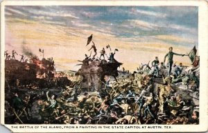 Battle Alamo From Painting State Capitol Austin TX WB Postcard UNP VTG Unused 
