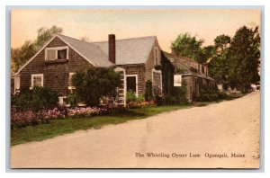 Whistling Oyster Lane Ogunquit Maine ME Hand Colored Albertype UNP Postcard Y1