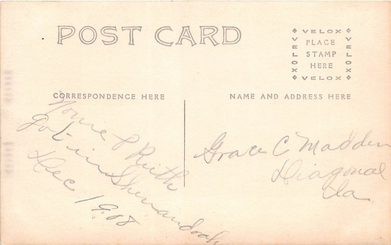 G83/ Shanandoah Iowa RPPC Postcard 1908 High School Building