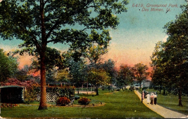 Iowa Des Moines Scene In Greenwood Park 1917