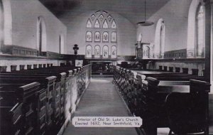 Interior Of Old Saint Luke's Church Erected 1632 Smithfield Virginia Dex...