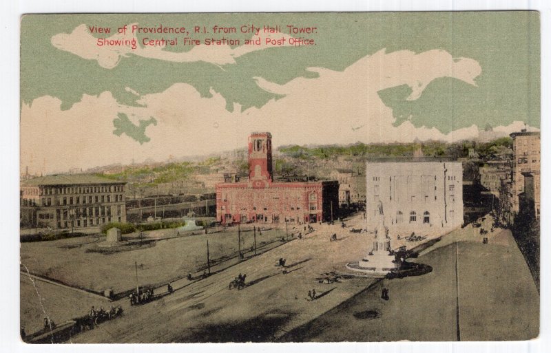 View of Providence, R.I., From City Hall Tower showing Central Fire Station