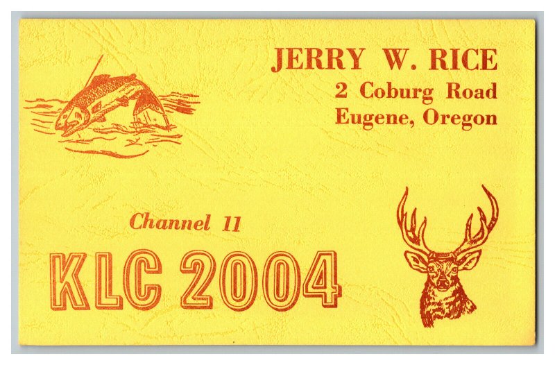 QSL Radio Card From Eugene Oregon KLC 2004 