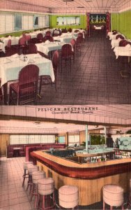 Florida Clearwater Beach Pelican Restaurant Dining Room and Bar 1952