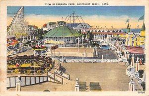 View In Paragon Park Nantasket Beach, Massachusetts USA View Postcard Backing 