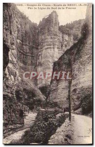 Old Postcard Gorges Cians Route Beuil By Line South of France