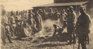 Military Camp life of Russian Prisoners German Camp World War 1 Postcard 07.71