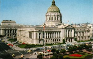 Vtg San Francisco City Hall Building Old Cars Street View California CA Postcard