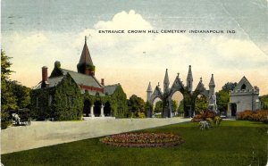 Indianapolis, Indiana - Entrance to Crown Hill Cemetery - in 1917