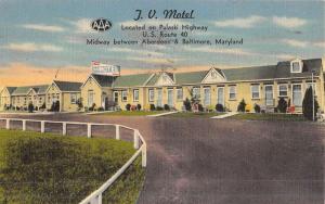 Baltimore Maryland JV Motel Street View Antique Postcard K49448 