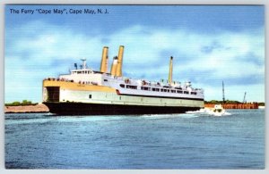 1960's CAPE MAY LEWES FERRY NEW JERSEY VINTAGE RICKER'S LINEN POSTCARD