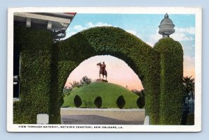View Through Gateway Metarie Cemetery New Orleans Louisiana UNP WB Postcard Q2