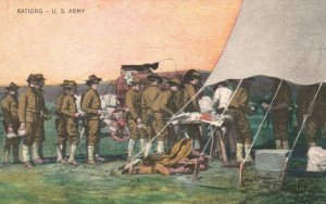 Vintage Postcard 1910's Rations U. S. Army Military in the Field Camp