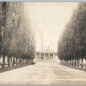 c1900s UDB Unknown Theatre RPPC Fancy Tree Landscaping Trail _ALT _LAG ? A187