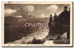 Old Postcard Chamonix Chalet Glacier Des Bossons and Aiguille du Midi