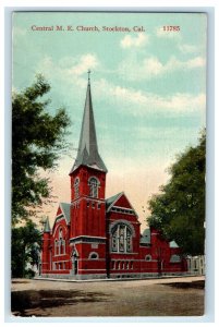 c1910 Central ME Church Building Outside Stockton California CA Vintage Postcard 