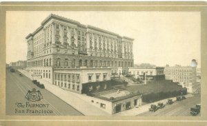 San Francisco California The Fairmont, Model T Cars, Sepia Litho Postcard