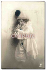 Old Postcard Fun Children Pierrot