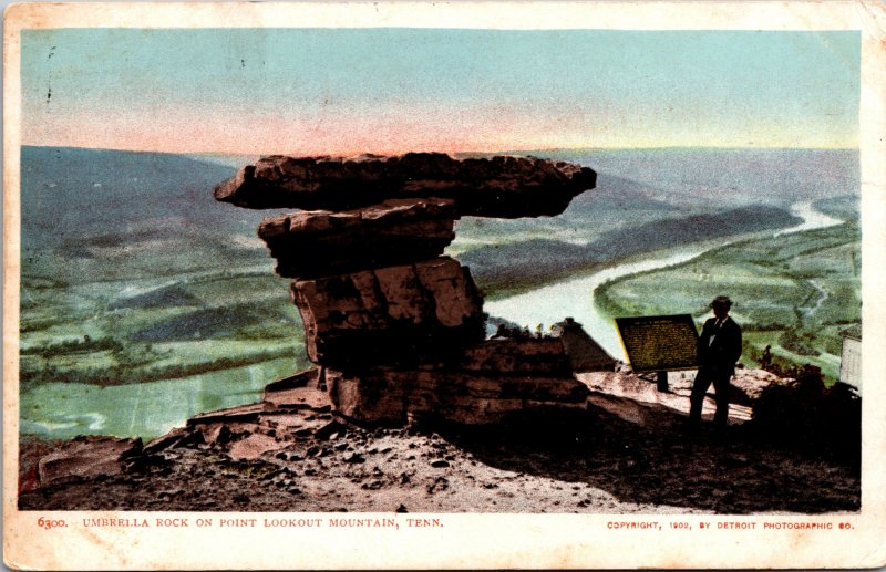 Umbrella Rock on Point Lookout Mountain Postcard used 1906 from Knoxville