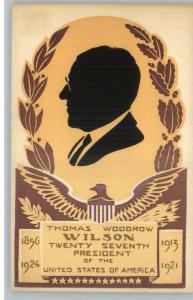 President Woodrow Wilson - SERIGRAPH Silhouette Postcard