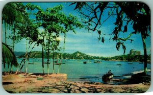 Vista De Tropical De Acapulco Mexico Chrome Postcard G3