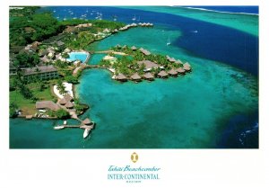 Tahiti Beachcomber Inter Continental Resort Aerial View Island Chrome Postcard 