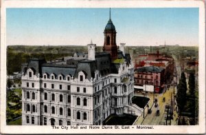 Canada The City Hall and Notre Dame St East Montreal Vintage Postcard C034
