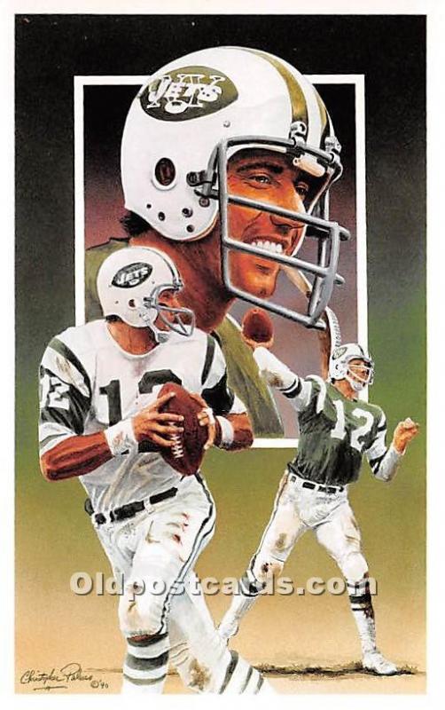 Hall of Fame Quarterback Joe Namath Football Unused 