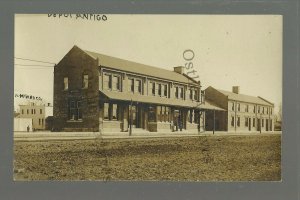 Antigo WISCONSIN RPPC c1910 DEPOT TRAIN STATION nr Merrill Wausau Mattoon Elcho