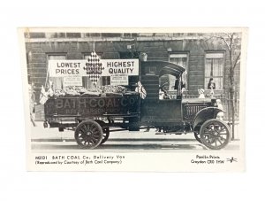 Bath Coal Company Delivery Van Repro Postcard