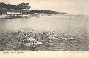 Germany Gruss aus Koserow Strand mit Herrenbad 06.94