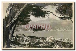 CARTE Postale Old Menton View from Cap Martin