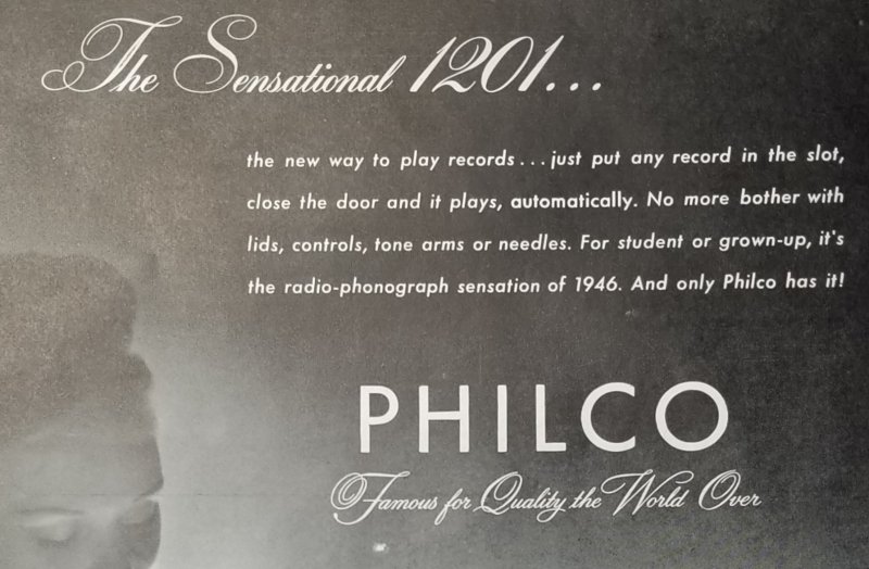 1946 Philco Ad B & W Single Page LIFE Magazine   EXL10038