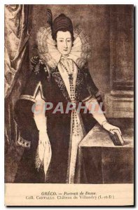 Postcard Ancient Greco Portrait of Lady Coll Carvallo Chateau Villandry I and L