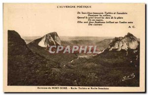 Old Postcard Surroundings Du Mont Dore Roche and Roche Tuiliere Sanadoire