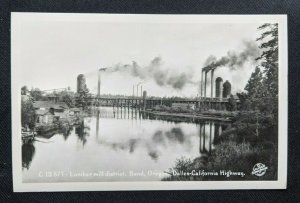 Unused Vintage Lumber Mill District Curve Oregon Real Photo Postcard RPPC-