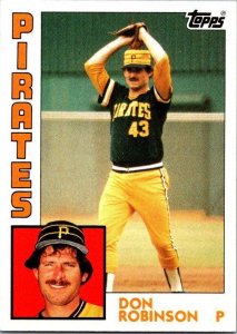 1984 Topps Baseball Card Don Robinson Pittsburgh Pirates sk3588