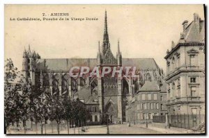 Old Postcard Amiens cathedral e porched the gilded virgin