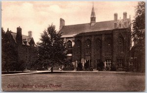 Oxford Balliol College Chapel Oxford England Place Of Worship Antique Postcard