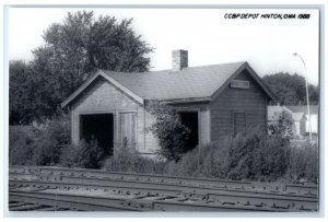 c1988 CC&P Depot Hinton Iowa IA Railroad Train Depot Station RPPC Photo Postcard