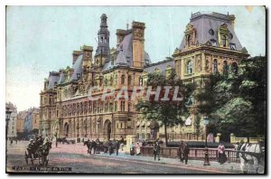 Old Postcard The Paris City Hall