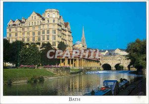 Postcard Modern Bath The Old Empire Hotel and Pulteney Bridge